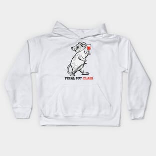 Feral but Class ( Rat Edit ) Kids Hoodie